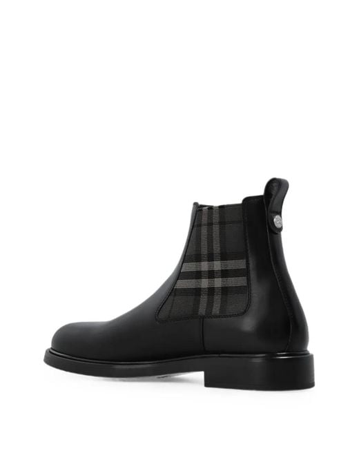 Burberry Black Pembroke Leather Boots for men