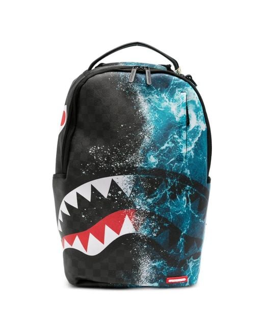 Sprayground Blue Wave-Print Backpack