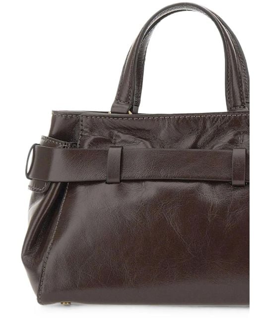 Gianni Chiarini Brown Small Miranda Knotted Leather Tote Bag
