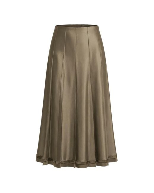 Vince Natural Pleated Satin Skirt