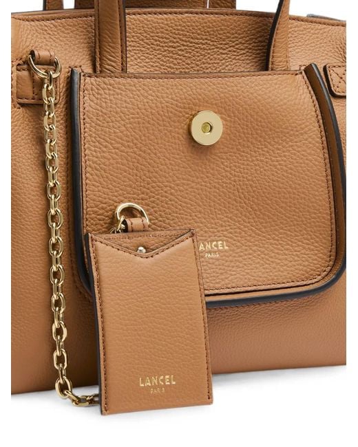 Lancel Brown Small Thea Grained Handbag