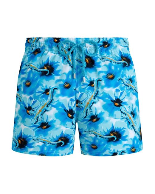 Vilebrequin Blue Geckos-Print Swim Shorts for men