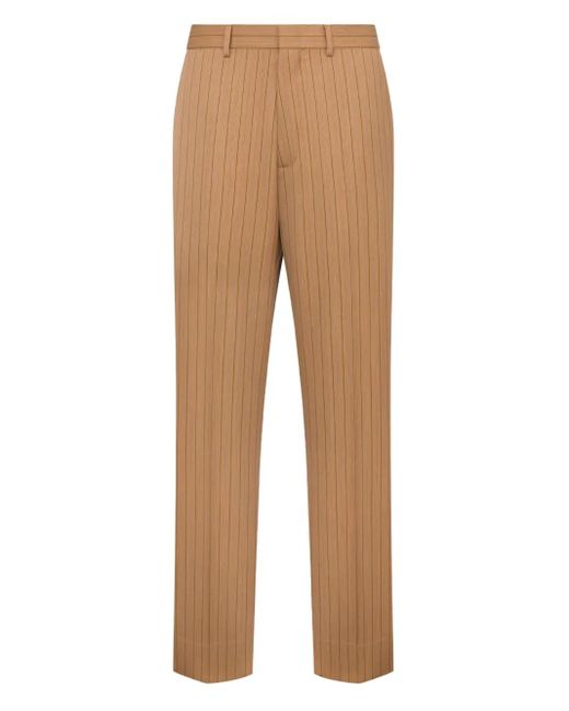 Moschino Natural Pinstriped Tailored Trousers for men