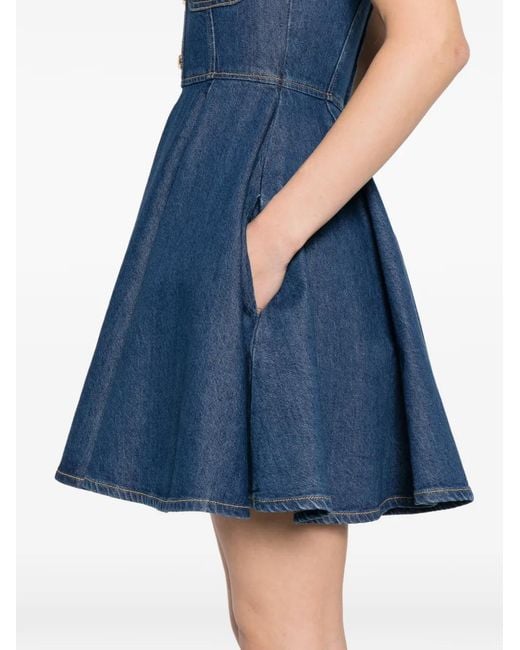 Maje Blue Short Flared Denim Dress