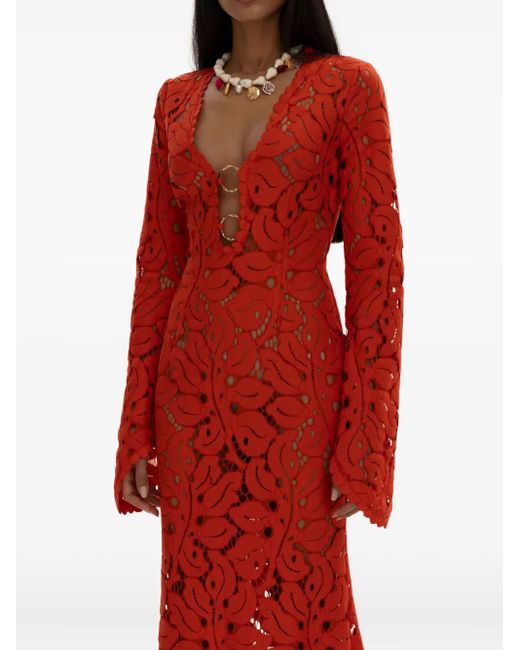 MOOS STUDIO Red Flame Bloom Dress