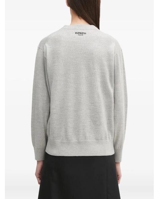 KENZO Gray Wool Cardigan