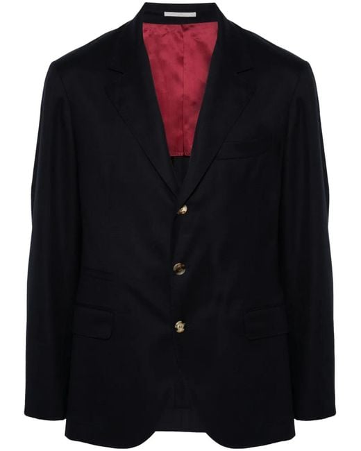 Brunello Cucinelli Black Twill Blazer for men
