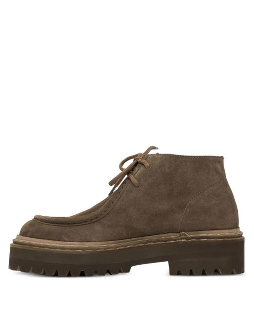 Officine Creative Brown Blossom 002 Lace-Up Suede Boots
