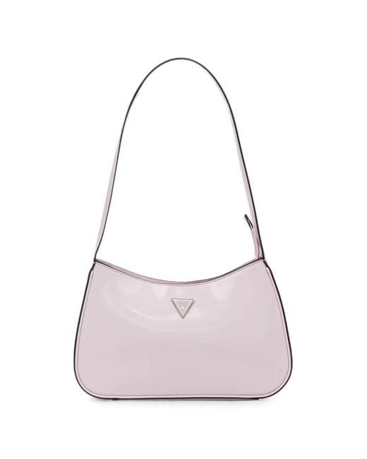 Guess Pink Arnela Logo-Plaque Shoulder Bag
