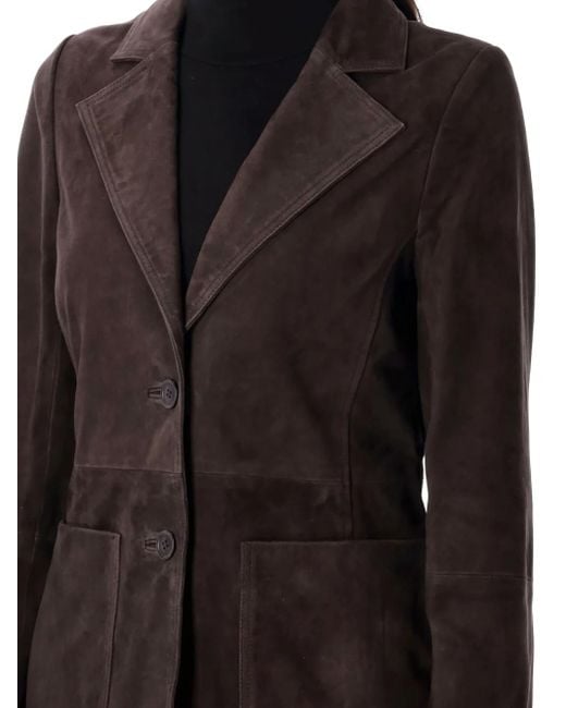 Rohe Black Suede Single-Breasted Blazer