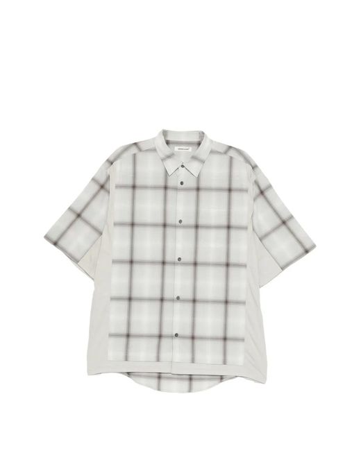 Undercover White Chemise Manches-Courtes À Carreaux for men