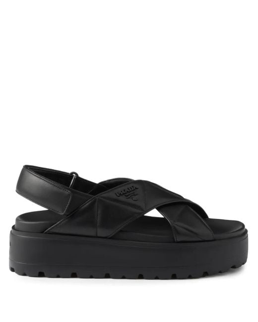 Prada Black 45Mm Leather Sandals