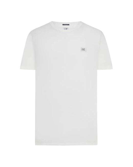C P Company White C.P. Company Round-Neck T-Shirt for men