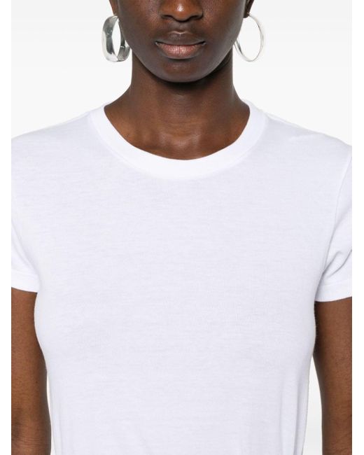 Auralee White Short-sleeve Cotton T-shirt