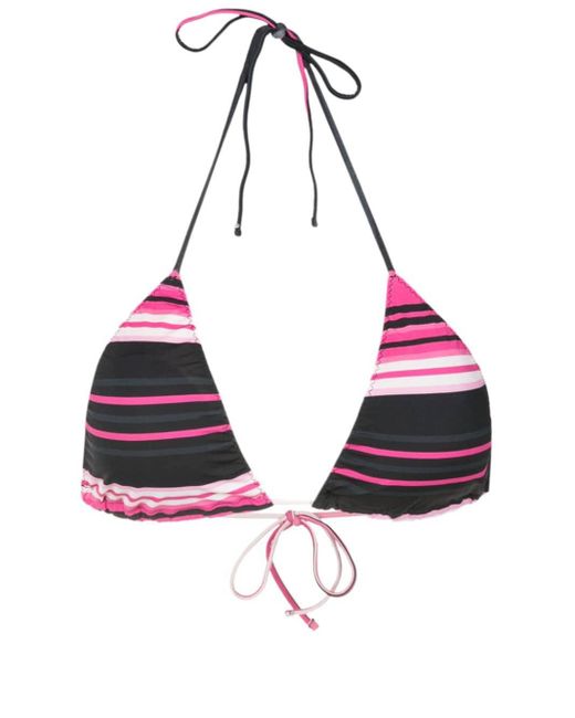 Clube Bossa Pink Aava Stripe-print Bikini Top