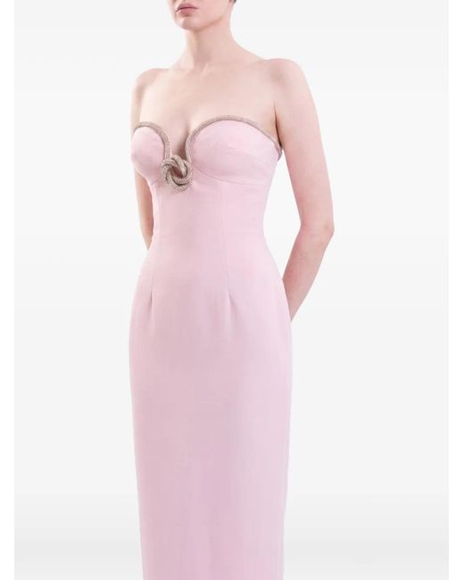 Saiid Kobeisy Pink Strapless Maxi Dress