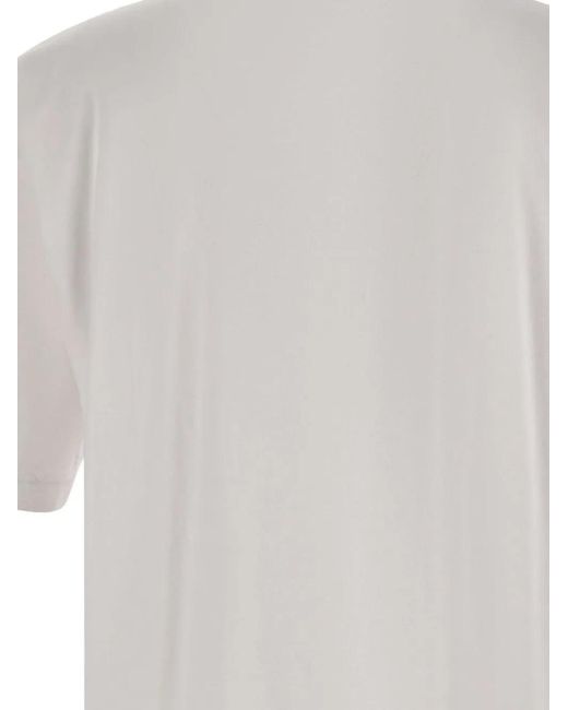 Aspesi White Crew-Neck Graphic T-Shirt for men
