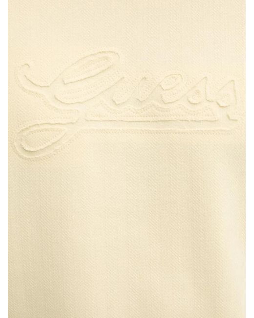 Guess Natural Embroidered Logo Sweatshirt for men
