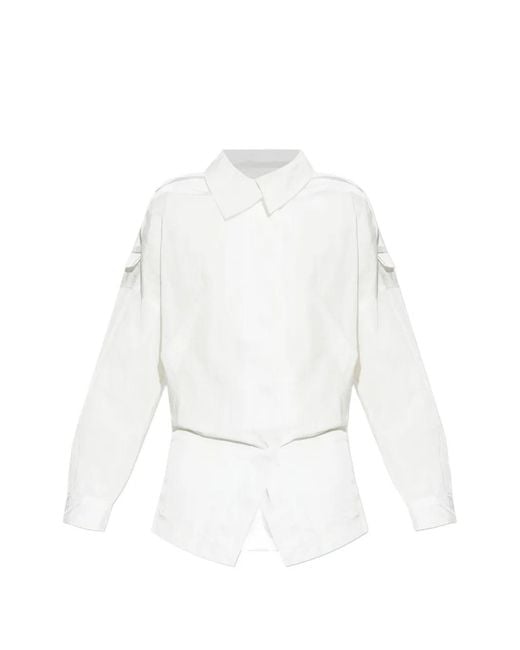 IRO White Wouna Epaulette-Detail Twisted-Waist Jacket
