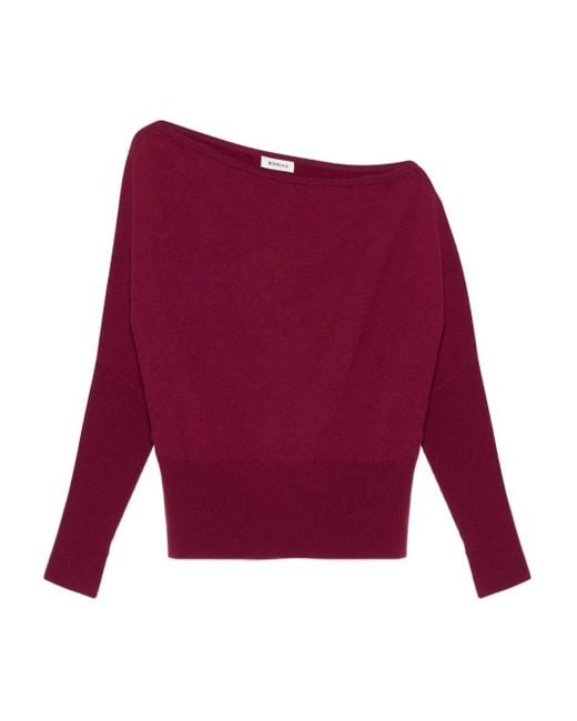 Jonathan Simkhai Off-Shoulder Wollen Top in het Red