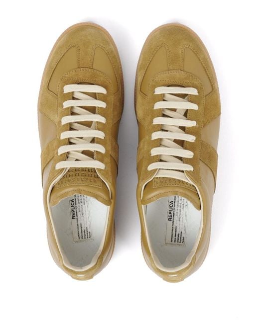 Maison Margiela Brown Replica Leather Sneakers for men
