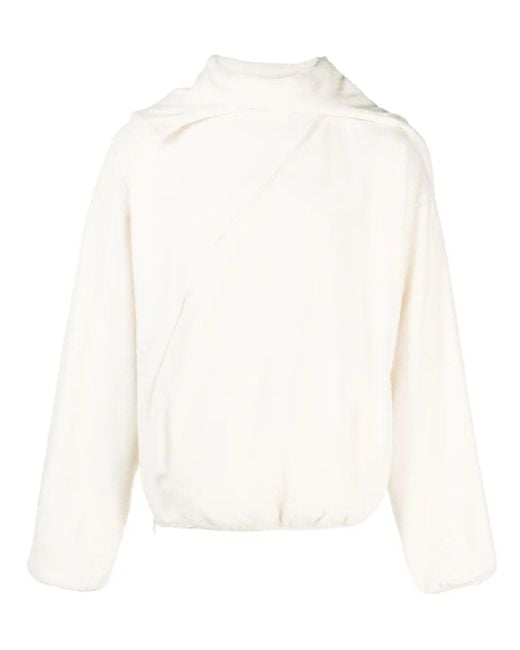 Post Archive Faction PAF White Center Asymmetric Fleece Hoodie for men