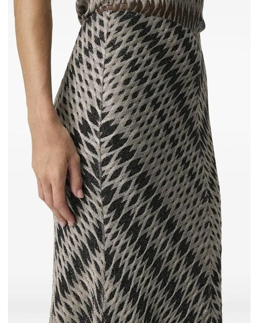 Missoni Gray 3D Diamond-Pattern Maxi Skirt