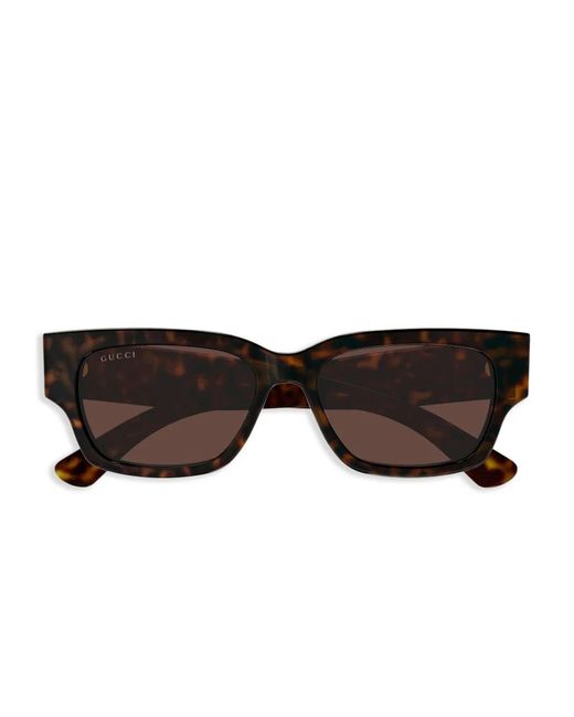 Gucci Brown Rectangle-Frame Sunglasses