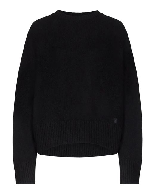 Loulou de Saison Women's Black Anton Crew-Neck Sweater