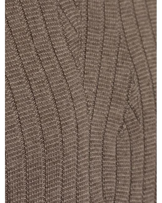 Brioni Brown Cable-Knit Ribbed Sweater for men