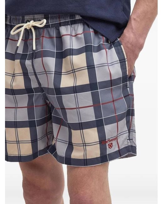Barbour Blue Tartan Swim Shorts for men