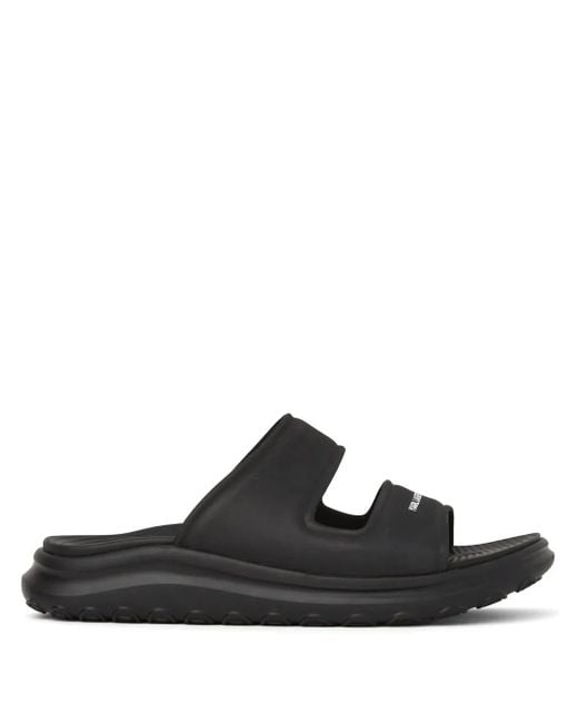 Karl Lagerfeld Black Skuba Double-Strap Slides for men