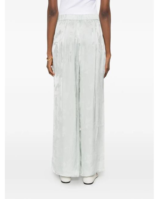 Calvin Klein White Floral-Jacquard Relaxed-Fit Trousers