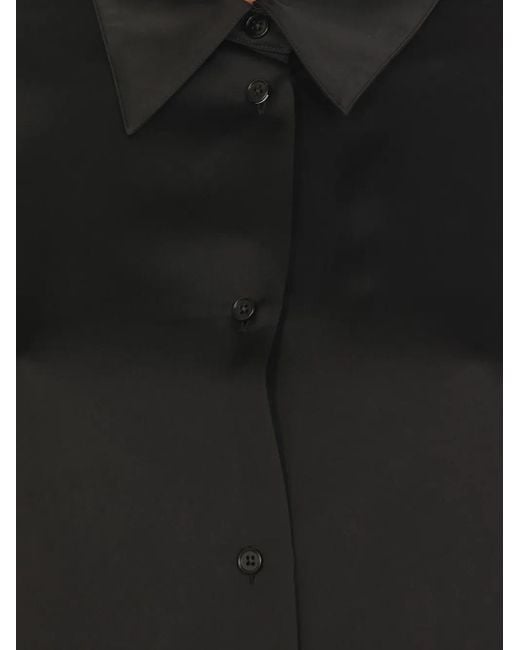 Jil Sander Black Long-Sleeved Collared Shirt