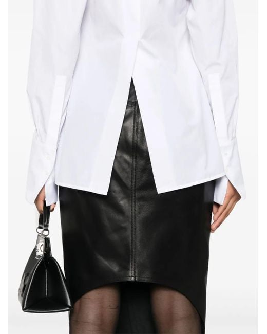 Givenchy White Wrap-Design Poplin Shirt