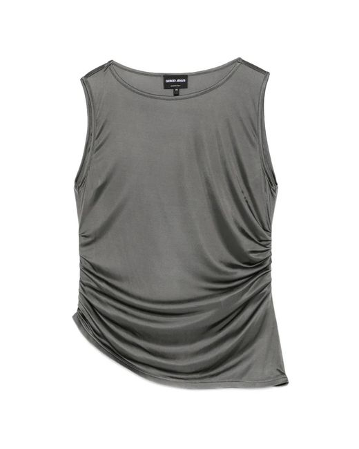 Giorgio Armani Gray Ruched Top
