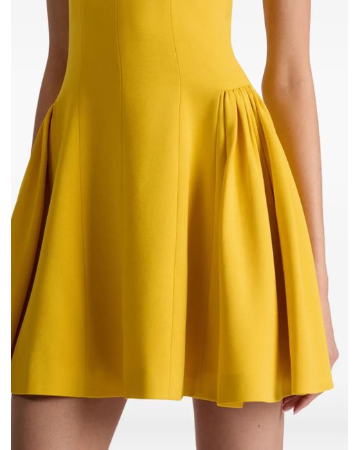 Alice + Olivia Yellow Vera Minikleid mit eckigem Ausschnitt