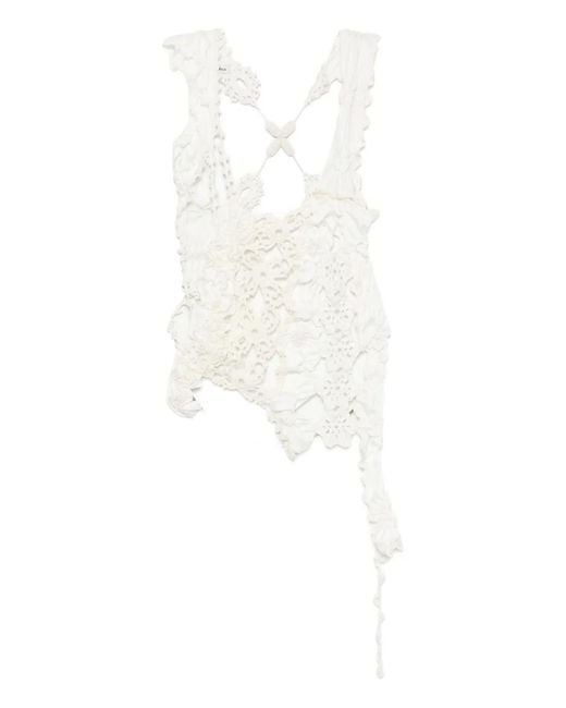 Róisín Pierce White Floral-Embroidered Top