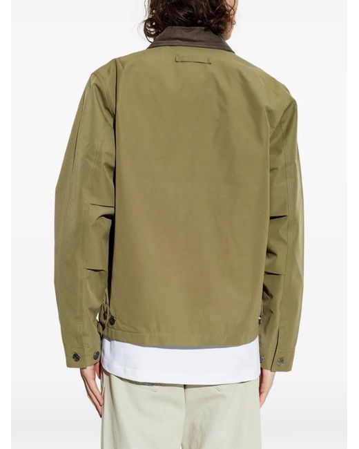 Samsøe & Samsøe Green Sarobin Z Chest-Pocket Contrastong-Collar Jacket for men