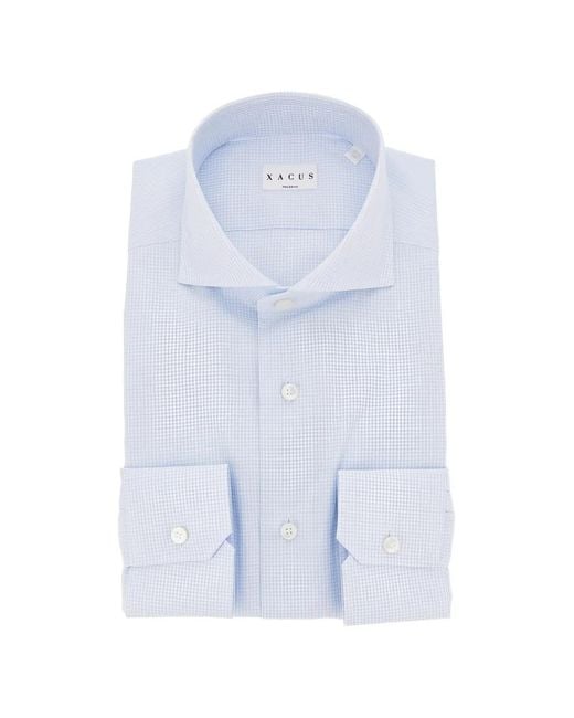 Xacus Blue Micro-Check Shirt for men