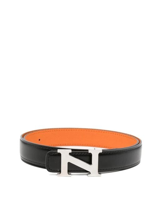 Neighborhood Orange Ceinture En Cuir À Détail De Logo for men