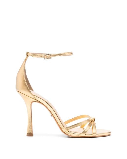 Werner Metallic Knotted Ankle-Strap Sandals