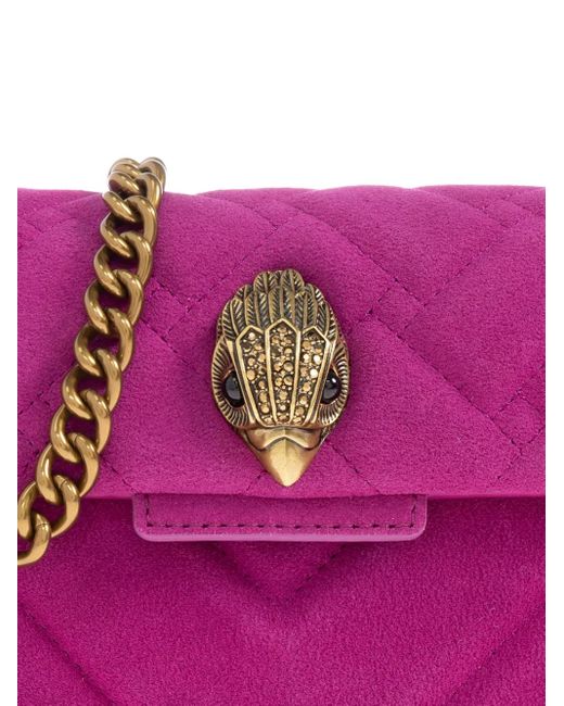 Kurt Geiger Purple Quilted Chain-Strap Shoulder Bag