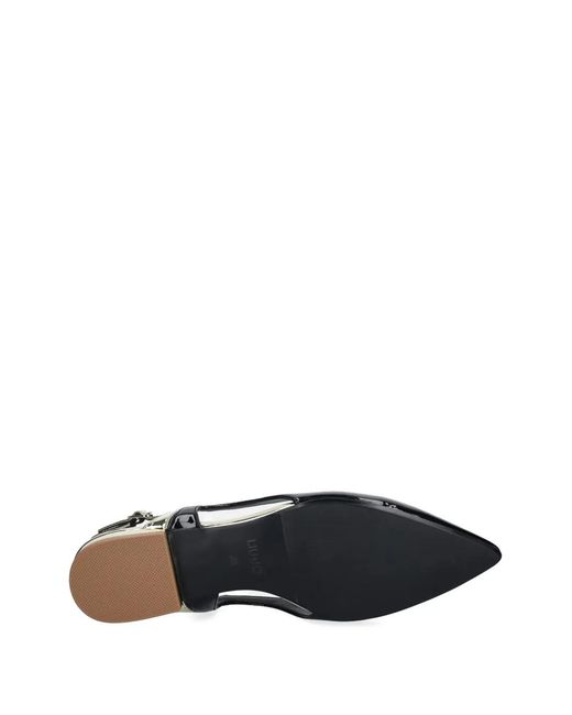 Liu Jo Black Patent Faux-Leather Slingbacks