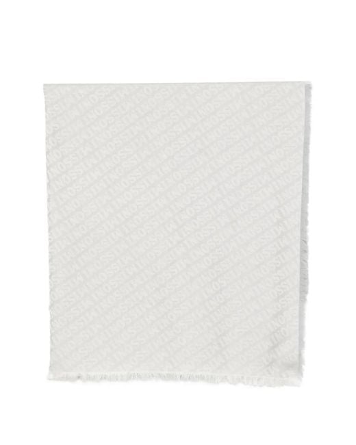 Missoni White Logo-Jacquard Scarf