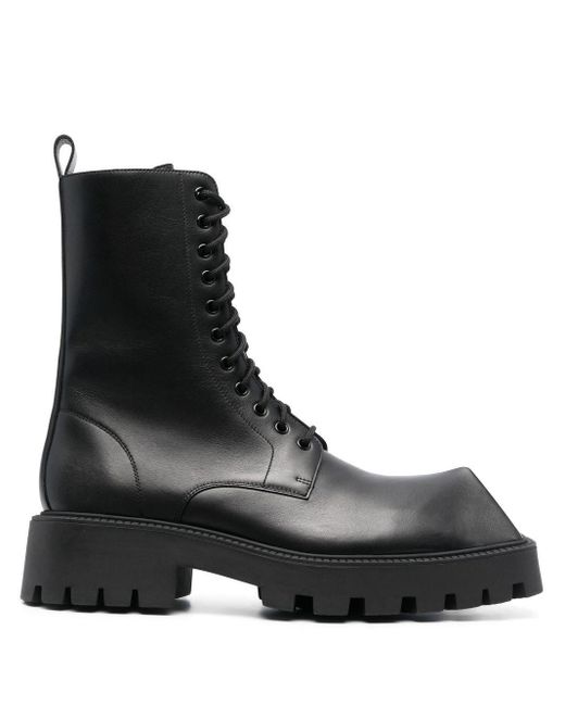Balenciaga Leather Rhino Lace-up Boots in Black for Men | Lyst