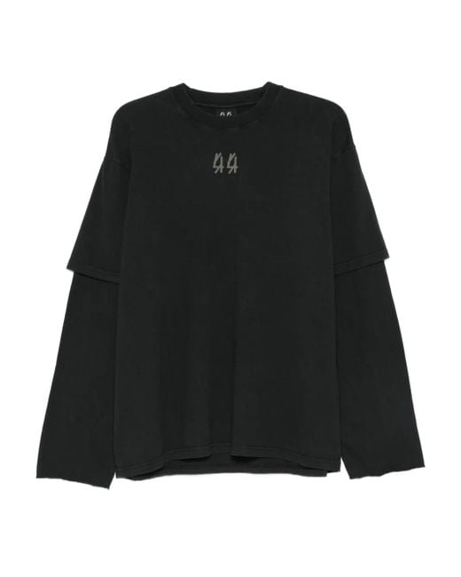 44 Label Group Black Logo-Detail T-Shirt for men
