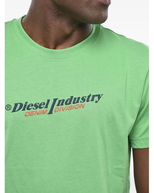 DIESEL Green Logo-Print Crew-Neck T-Shirt for men