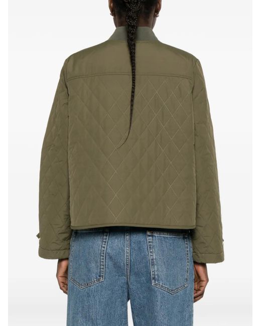 Barbour Green Quilted Zip-Fastening Jacket