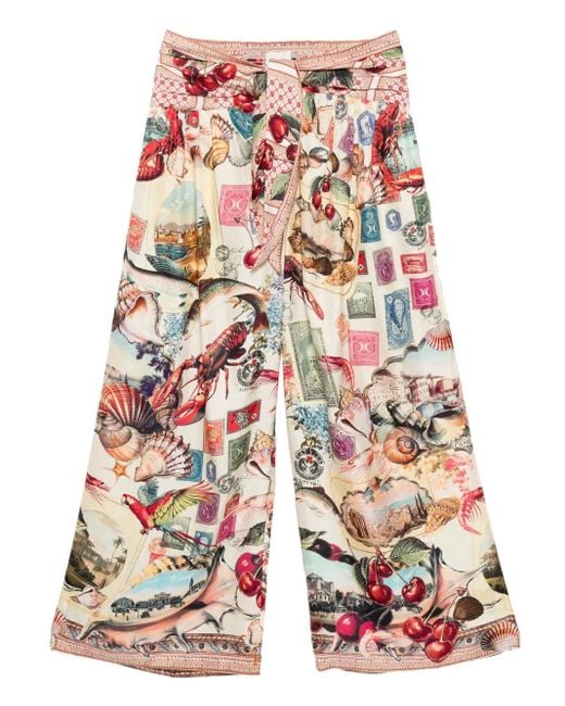 Camilla Red Notes From The Road Wide-Leg Pants